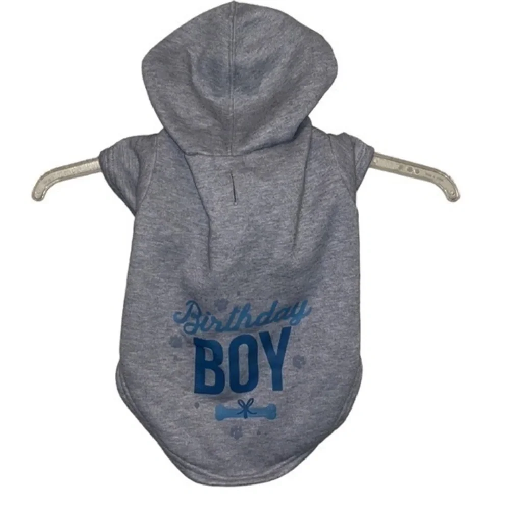 Novogratz Dog Shirt Birthday Boy Gray and Blue